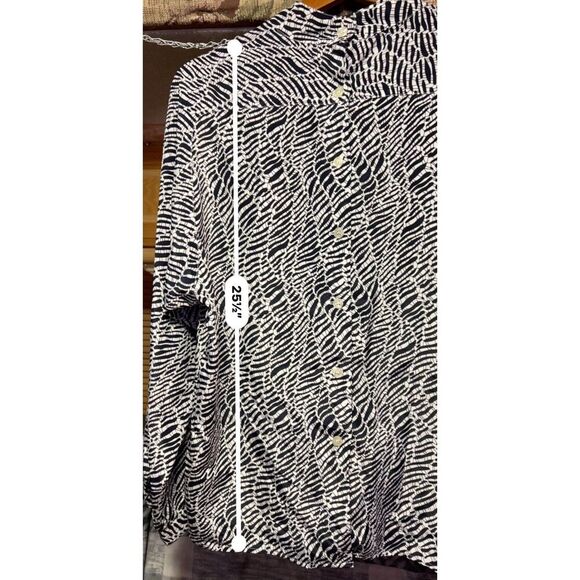 Ann Stevens NY Vintage Abstract Print Long Sleeve Blouse - Picture 7 of 7